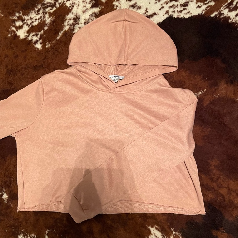 Pink cropped hoodie